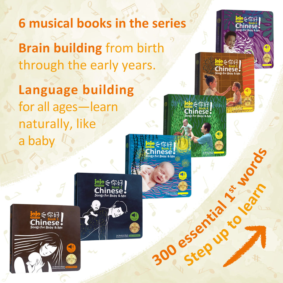 JoJo Chinese Songs for Baby & Me-Book 1, JoJo Sing & Learn Interactive Musical Board Book for Ages 0 Months to 7 Years