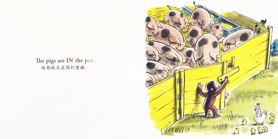好奇的乔治反义词Curious George's Opposites Chinese children Book 9787552542790 Margret, H.A. Rey