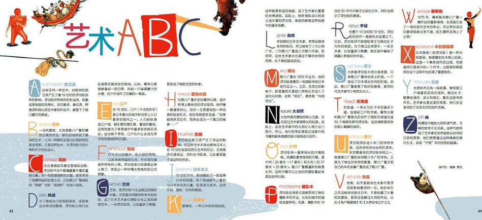 DADA Global Art Enlightenment Series 3-Classicism Artists Katsushika Hokusai, Utaga葛饰北斋、歌川广重与浮世绘大师 Chinese children Book 9787508680446