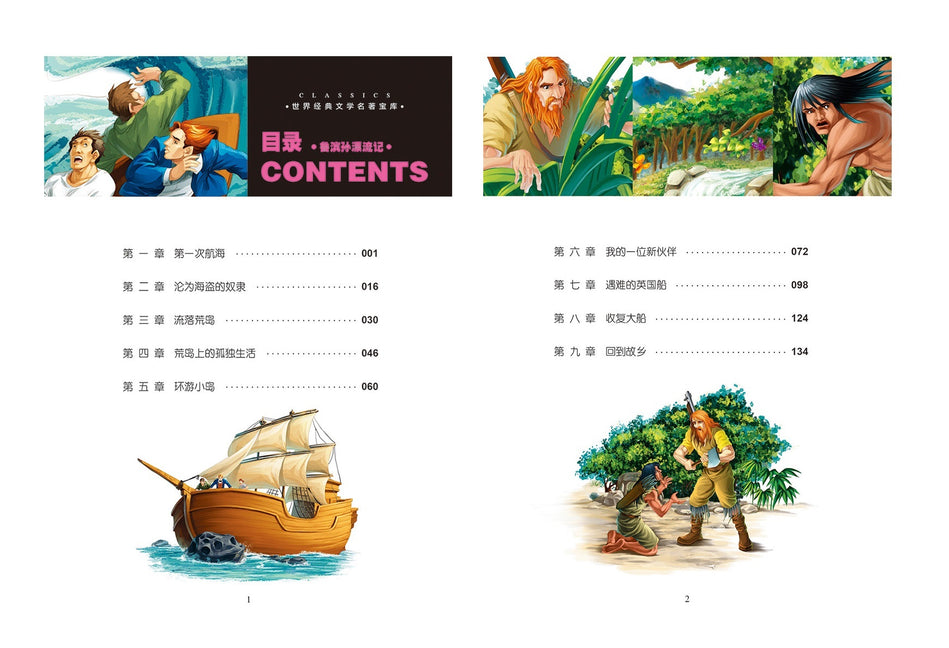 Young Adults Classics Robinson Crusoe 鲁滨孙漂流记 Chinese children Book 9787547722916