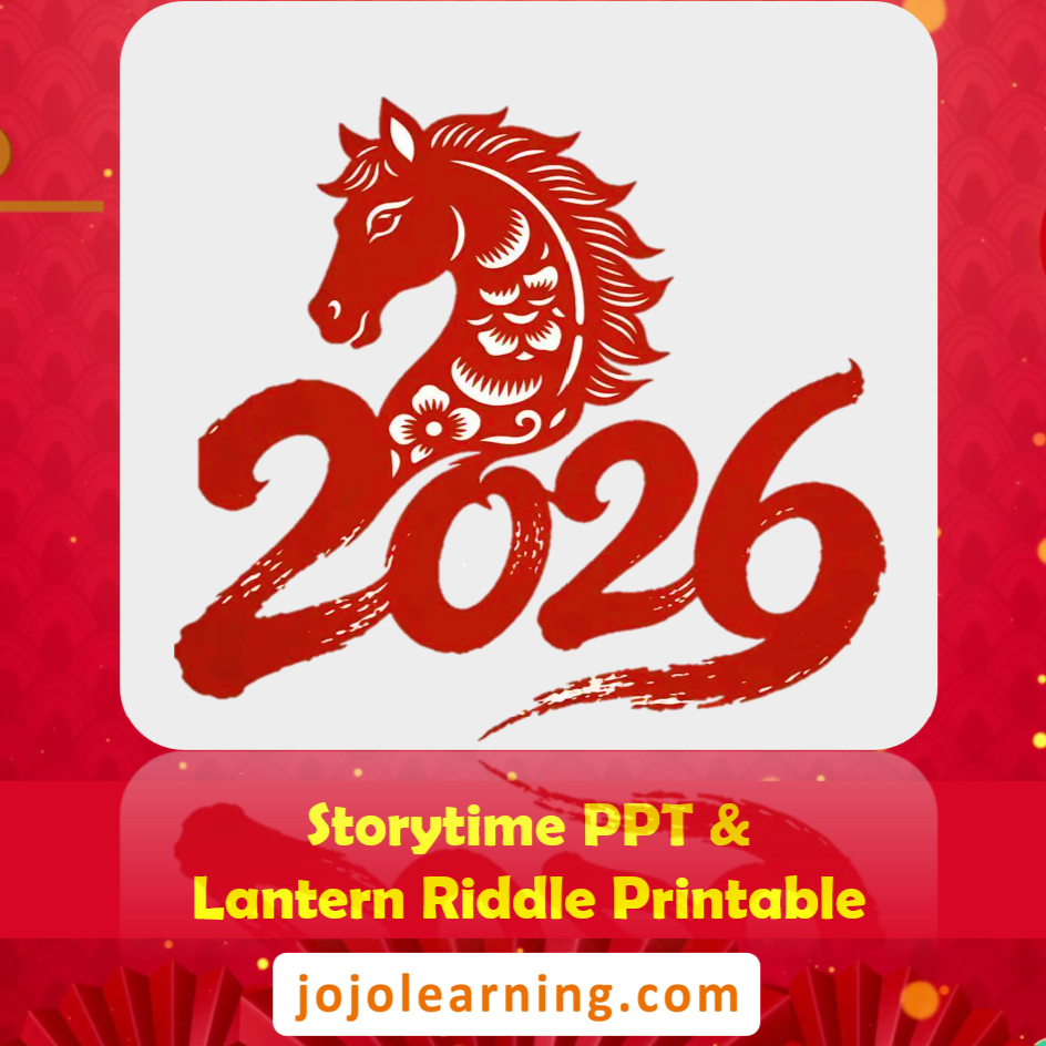 Printables-Year of the Horse Storytime PPT and Lantern Riddle Game