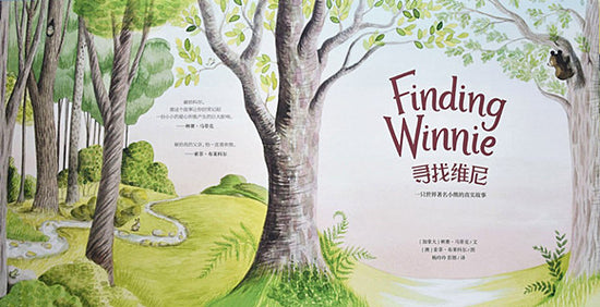 Finding Winnie 寻找维尼 Chinese children Book 9787556045549 Lindsay Mattick, Sophie Blackall