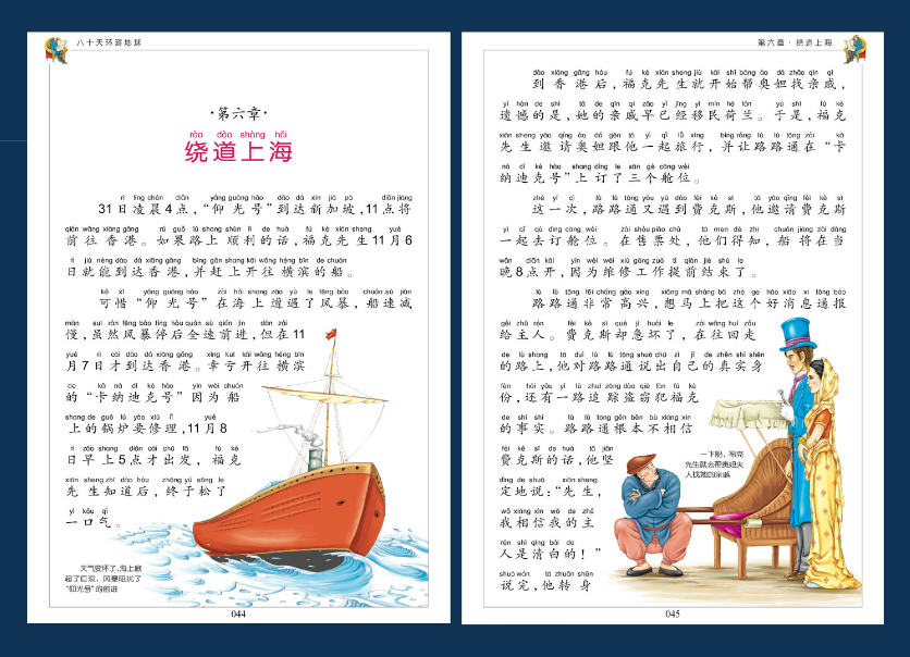 Young Adults Classics Around the World in Eighty Days 八十天环游地球 Chinese children Book 787547722978